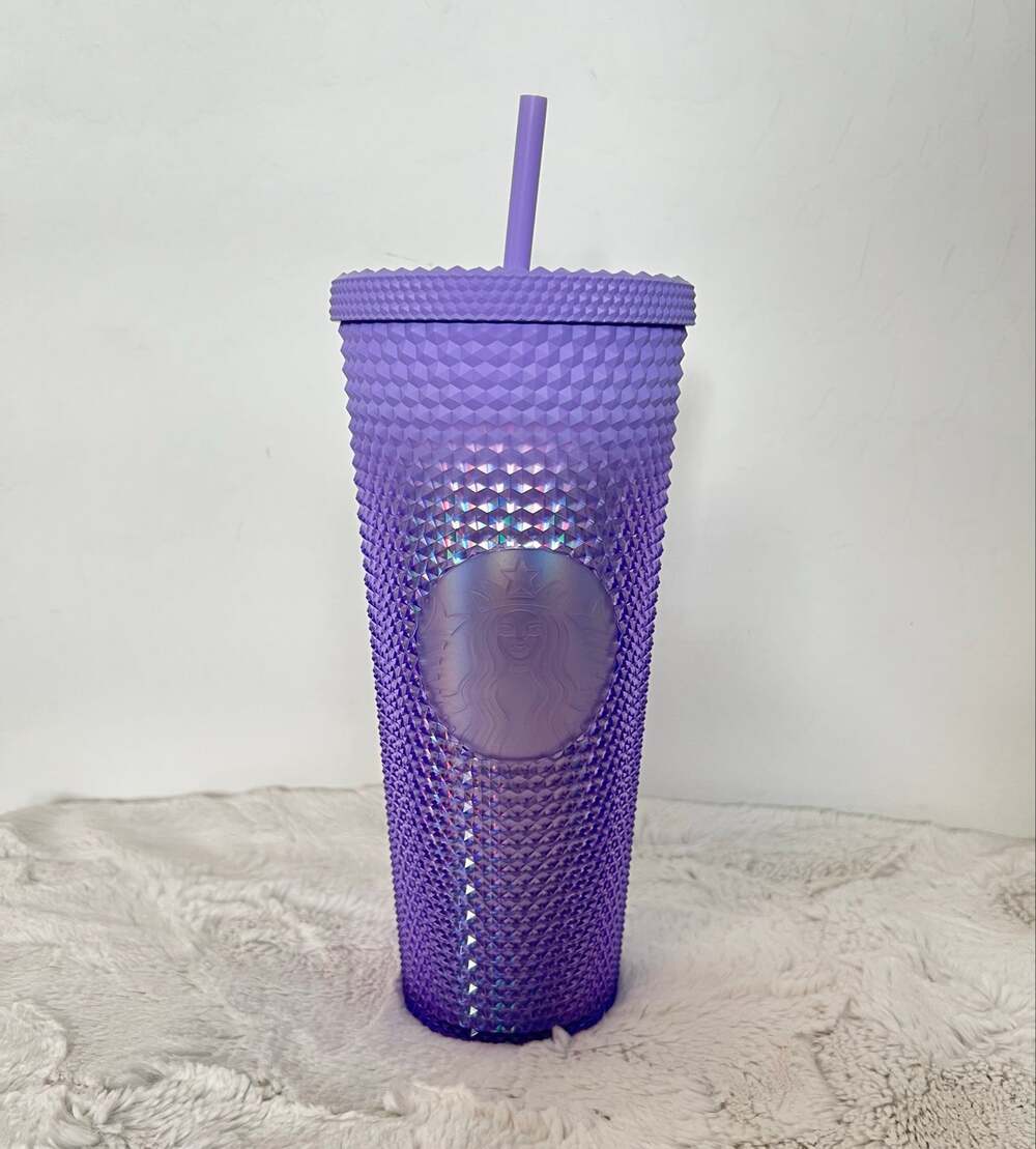 NEW STARBUCKS Holiday 2023 Lilac Purple Studded Cold Cup Tumbler Ombre Venti